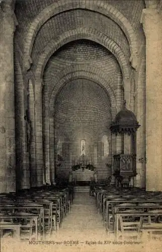 Ak Mouthiers sur Boëme Charente, Kirche, Innenansicht