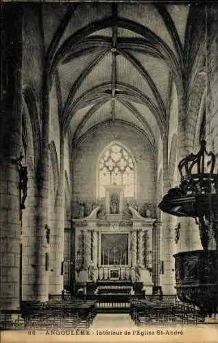 Ak Angoulême Charente, Interieur de l'Eglise St Andre