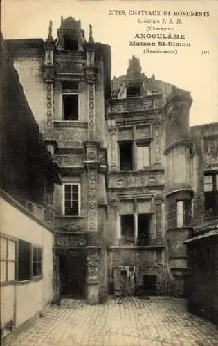 Ak Angoulême Charente, Maison St-Simon