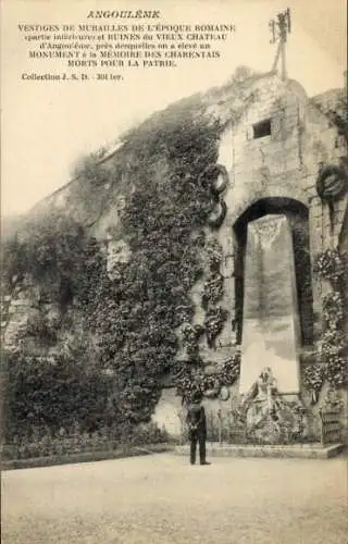 Ak Angoulême Charente, Vestiges de Murailles