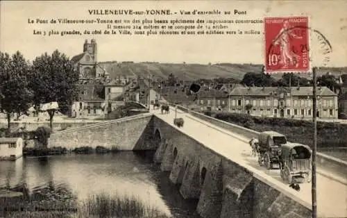 Ak Villeneuve-sur-Yonne, Überblick über die Brücke