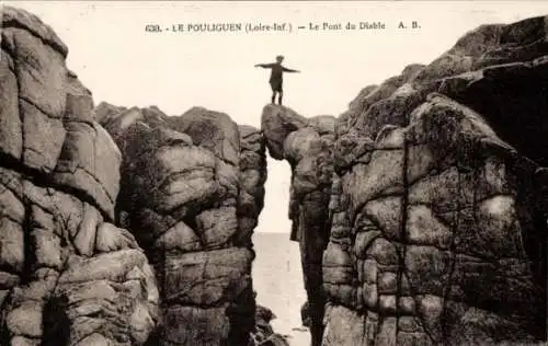 Ak Le Pouliguen Loire Atlantique, Le Pont du Diable