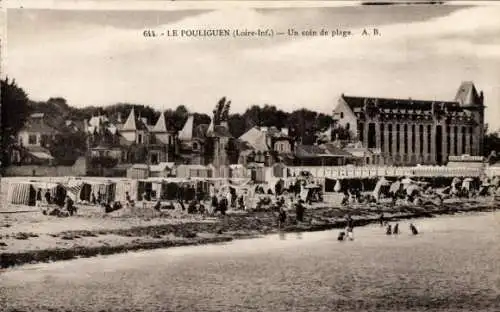 Ak Le Pouliguen Loire Atlantique, Eine Ecke des Strandes