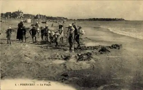 Ak Pornichet Loire-Atlantique, La Plage