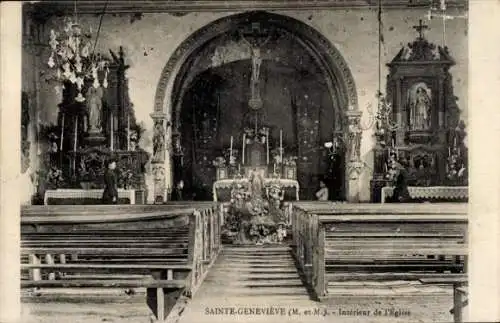 Ak Sainte Genevieve Meurthe et Moselle, Interieure de l'Eglise