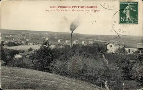 Ak Épinal Lothringen Vosges, La Vallee de la Moselle, Teilansicht