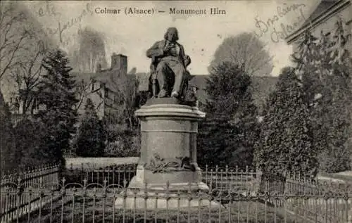 Ak Colmar Kolmar Elsass Haut Rhin, Monument Hirn