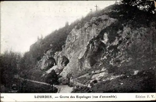 Ak Lourdes Hautes Pyrénées, Grotte des Espeluges