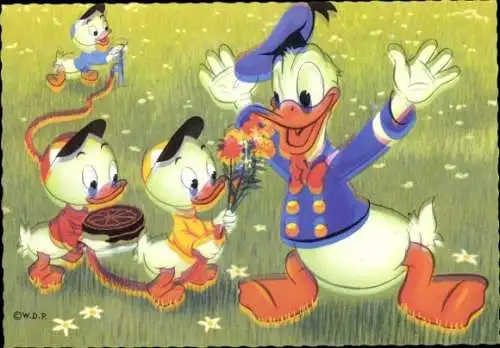 Ak Comic, Walt Disney, Donald Duck, Neffen, Tick, Trick, Track