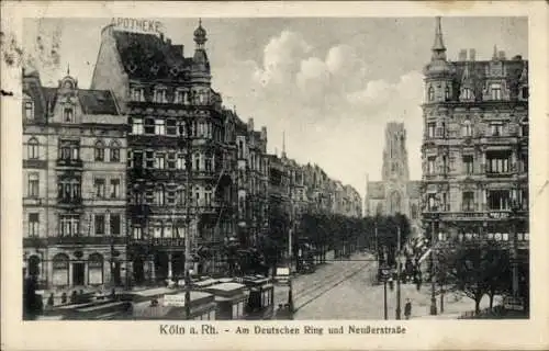 Ak Köln am Rhein, Am Deutschen Ring, Neußerstraße, Straßenbahn
