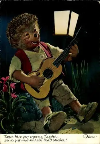 Ak Mecki der Igel, Leise klingen meine Lieder, sei so gut und schreib bald wieder, Gitarre