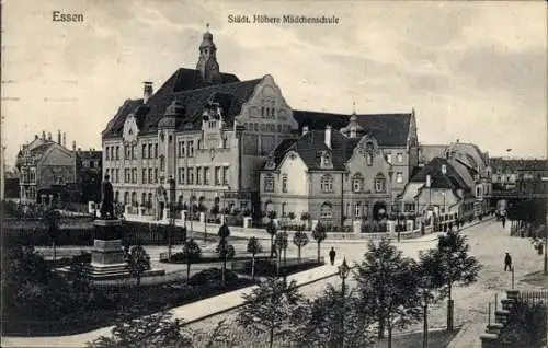 Ak Essen im Ruhrgebiet, Städt. höhere Mädchenschule, Bismarckplatz