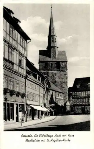 Ak Osterode im Harz, Marktplatz mit St. Aegidien Kirche