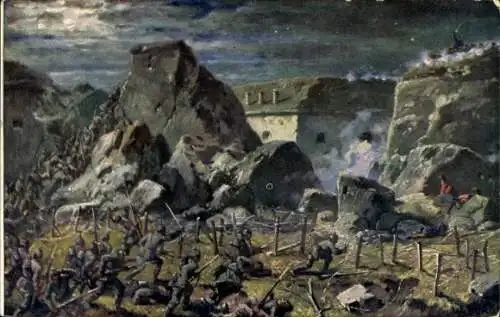 Künstler Ak Bürger, W., Sankt Mihiel, Fort du Camp des Romains, erobert 25. September 1914