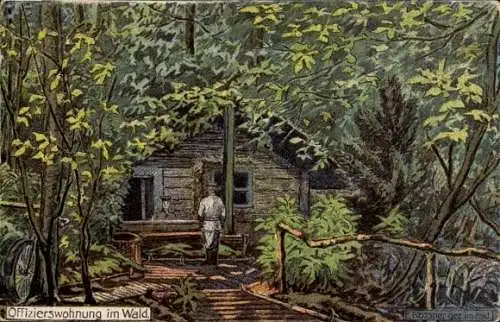 Künstler Ak Rössner, Offizierswohnung im Wald, I WK