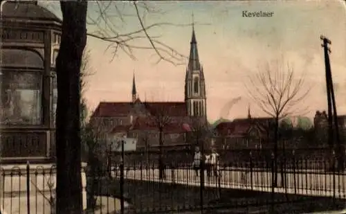 Ak Kevelaer Niederrhein, Blick zur Kirche, Kinder