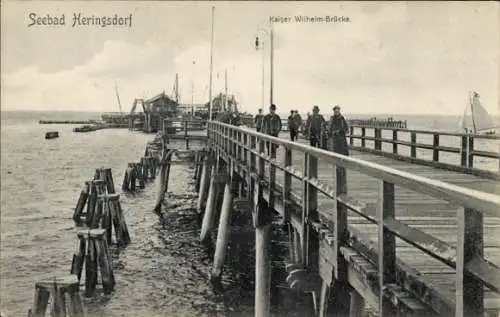 Ak Ostseebad Heringsdorf auf Usedom, Kaiser Wilhelm-Brücke
