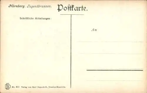 Ak Nürnberg in Mittelfranken, Jugendbrunnen