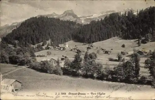 Ak Les Diablerets Ormont Dessous Kanton Waadt, Panorama, Vers l'Eglise