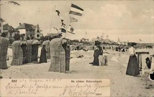 Ak Seebad Binz auf Rügen, Strand