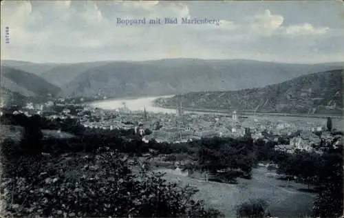 Ak Boppard am Rhein, Panorama mit Bad Marienberg