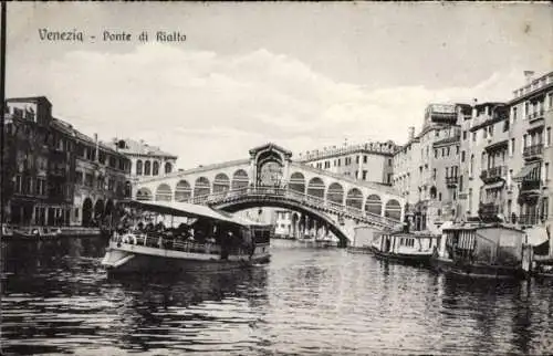 Ak Venezia Venedig Veneto, Rialtobrücke