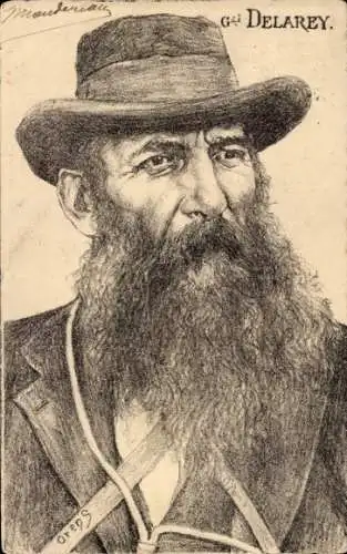 Künstler Ak Orens, Koos de la Rey, Burengeneral, Portrait