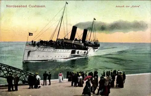 Ak Nordseebad Cuxhaven, Dampfer Cobra, HAPAG
