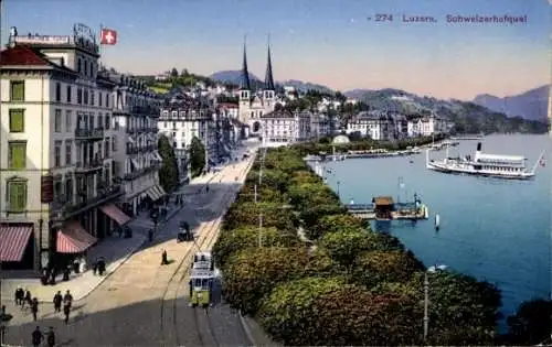 Ak Luzern Stadt Schweiz, Schweizerhofquai