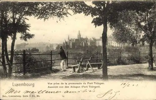Ak Luxembourg Luxemburg, Blick von der Promenade Fort Thüngen aus