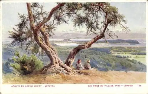 Künstler Ak Vyro Korfu Griechenland, Panorama
