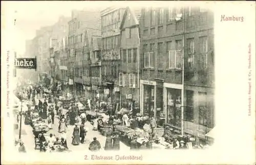 Judaika Ak Hamburg Altona, Elbstraße, Judenbörse, Apotheke