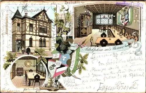 Studentika Litho Gießen an der Lahn Hessen, Adelphia sei's Panier, Verbindungshaus