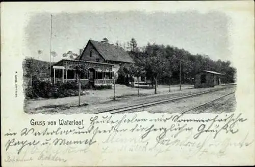 Ak Waterloo Benniehausen Gleichen Kreis Göttingen, Bahnhof, Gleisseite