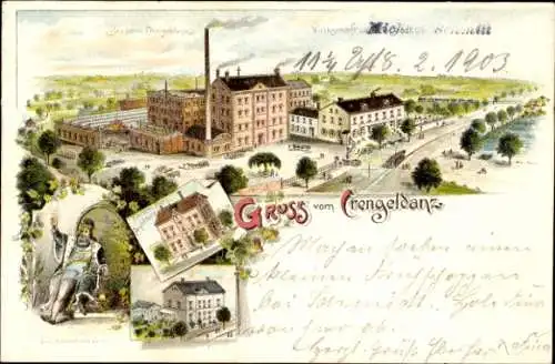 Litho Crengeldanz Witten an der Ruhr, Brauerei, Ortsansichten