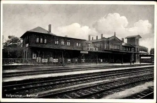 Ak Hofgeismar in Hessen, Bahnhof, Gleisseite