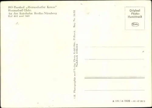 Ak Hermsdorf in Thüringen, HO Rasthof Hermsdorfer Kreuz, Innenansicht