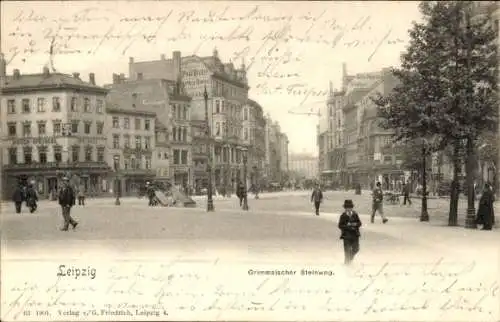 Ak Leipzig in Sachsen, Grimmaischer Steinweg, Apotheke