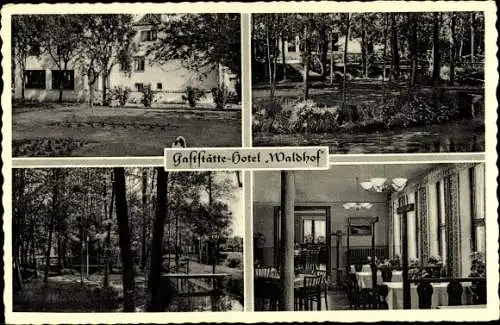 Ak Klein Kummerfeld bei Neumünster, Gaststätte Hotel Waldhof, Innen und Außen