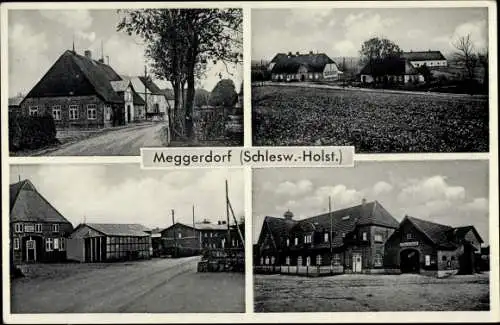 Ak Meggerdorf in Schleswig Holstein, Teilansichten vom Ort, Gasthof