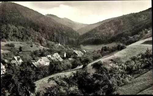Ak Asbach Schmalkalden im Thüringer Wald, Käbach mit Hirschberg und Ringberg