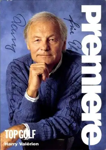 Ak Schauspieler Harry Valerien, Portrait, Autogramm, Top Golf