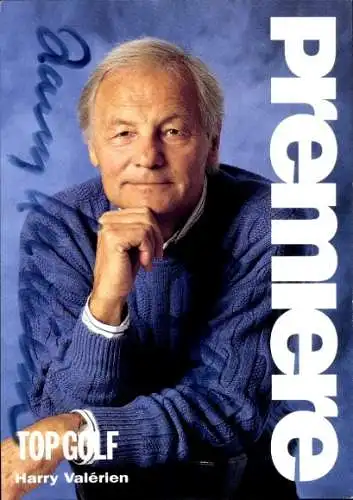 Ak Schauspieler Harry Valerien, Portrait, Autogramm, Top Golf