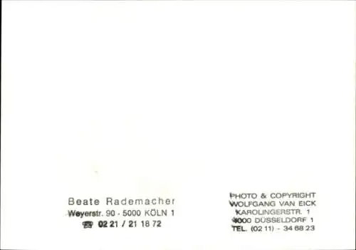 Ak Schauspielerin Beate Rademacher, Portrait, Autogramm