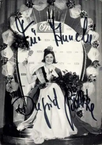 Ak Schauspielerin Ingrid Bethke, Portrait, Werbung Opal, Krönung, Autogramm