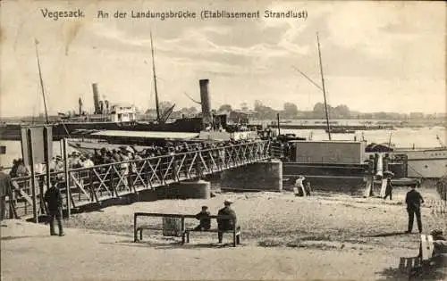 Ak Vegesack Hansestadt Bremen, Landungsbrücke, Etablissement Stralsund