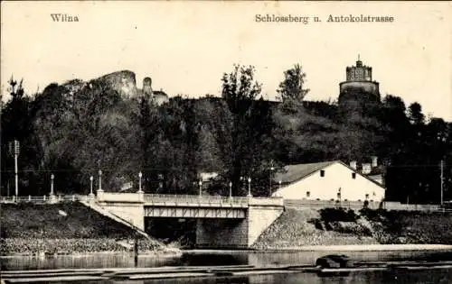 Ak Vilnius Wilna Litauen, Schlossberg, Antokolstraße