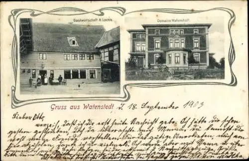 Jugendstil Ak Watenstedt Salzgitter in Niedersachsen, Gastwirtschaft, Domaine