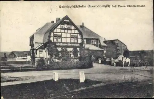 Ak Oberbobritzsch Bobritzsch im Erzgebirge, Bahnhofsschänke