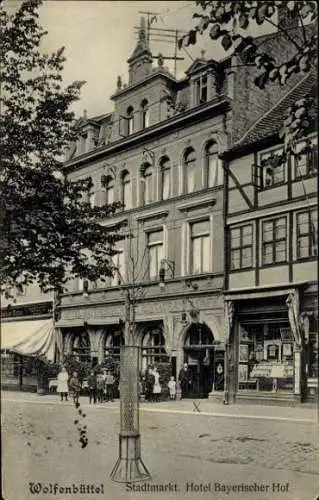 Ak Wolfenbüttel in Niedersachsen, Stadtmarkt, Hotel Bayerischer Hof